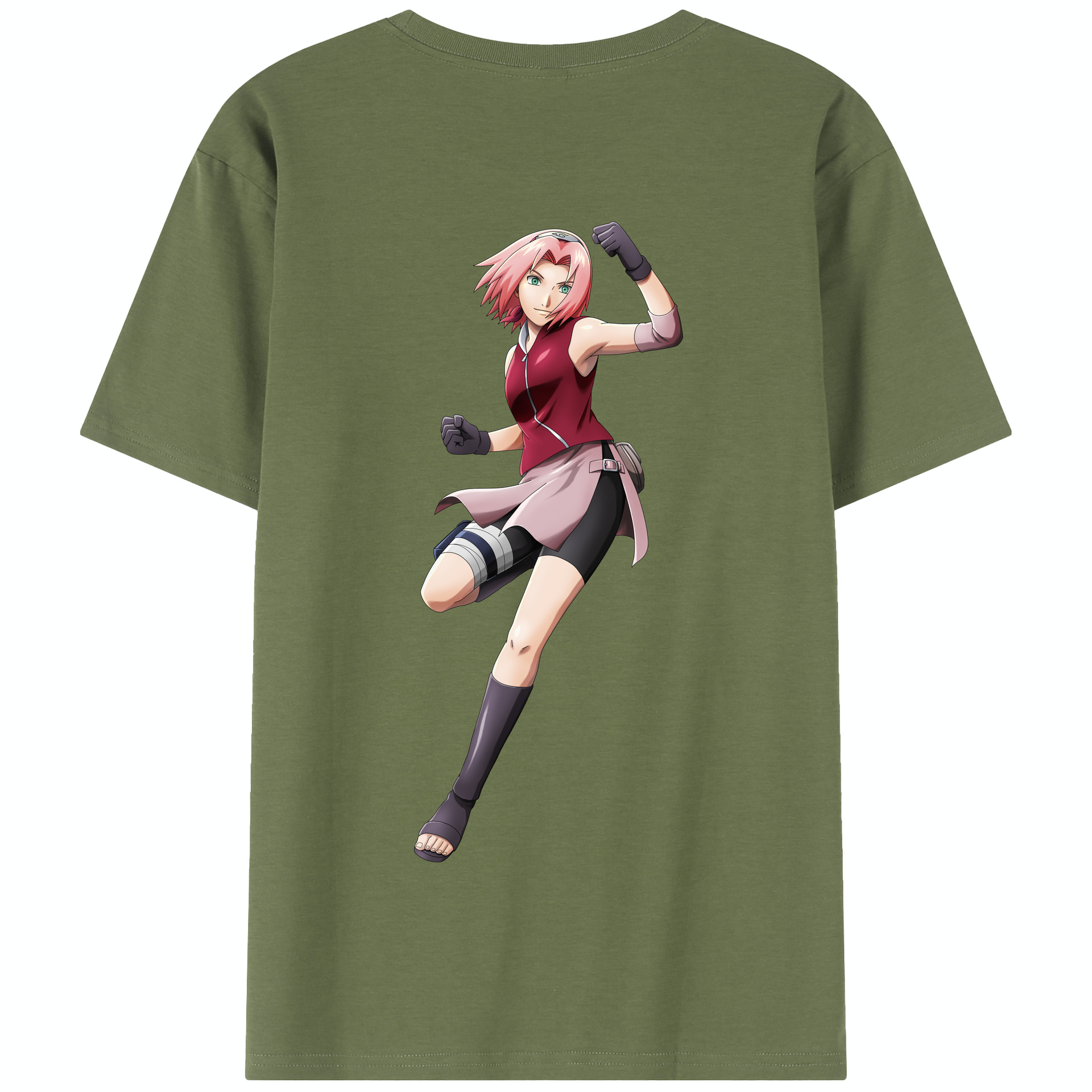 （画像用） NARUTO -ナルト- 春野サクラ Haruno Sakura 綿100％半袖Tシャツ（背面プリント）